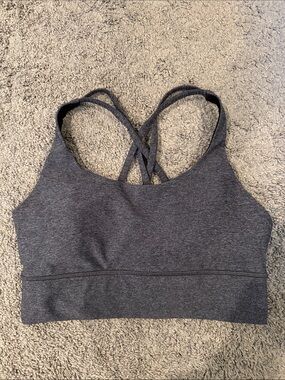 Lululemon Heather Gray Sports Bra with Cross-Back Straps size 8